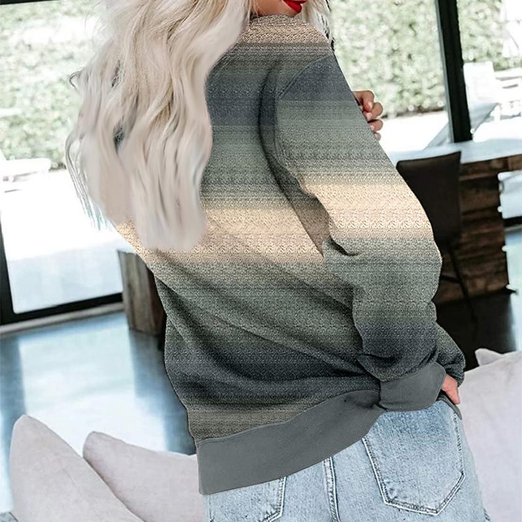 Women's Printed Sweatshirt Long Sleeve Round Neck Casual Comfortable Loose Lightweight Women's Sweatshirt