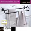 Yuzhu Wall-Mounted Black Stainless Steel Double Towel Rack