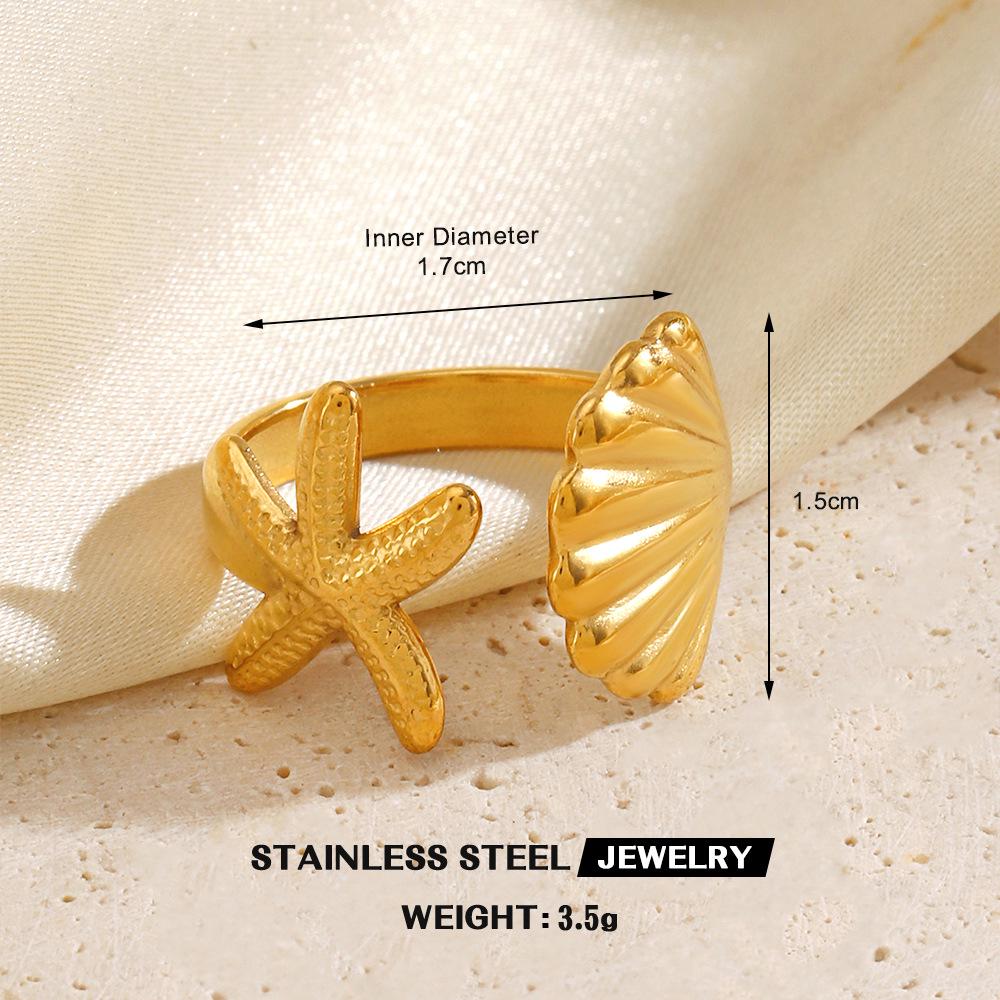 Stainless Steel Heart-Shaped Open Ring for Women - European & American Hip-Hop Style