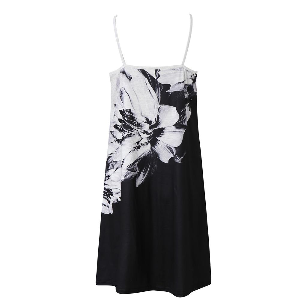 Women Summer Fashion Casual Sexy Printing Sleeveless Loose  Dress
