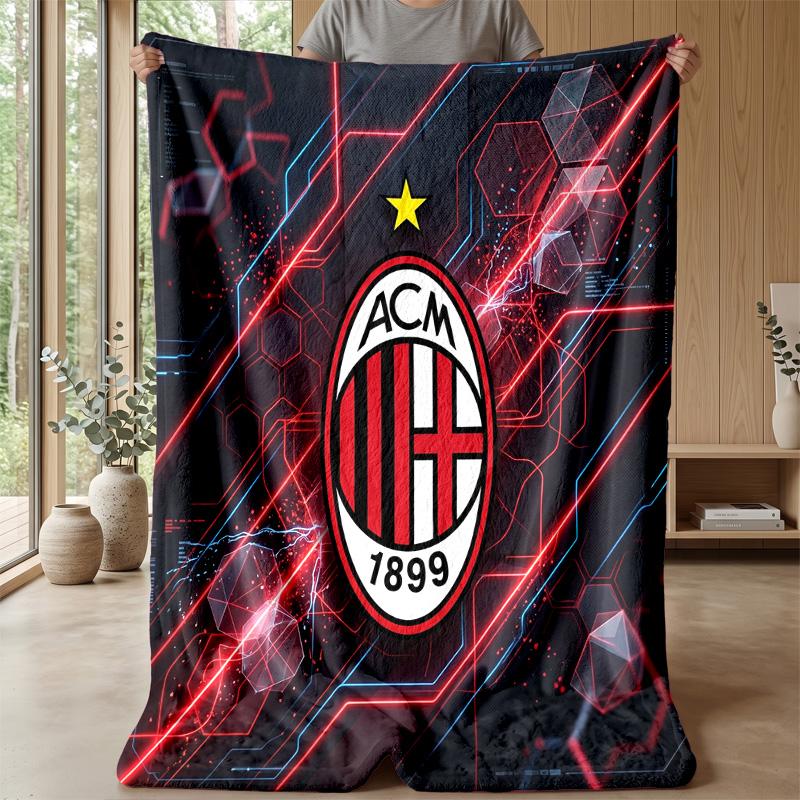 AC Milan Theme blanket Soft Flannel Blanket Plush Throw Blanket Cozy Sofa Bed Blanket for Home Decor