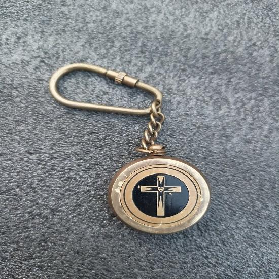 5 Pieces Nautical Gift Brass Compass Keychains, Compass Keyrings & Lockets, Gift Keyrings