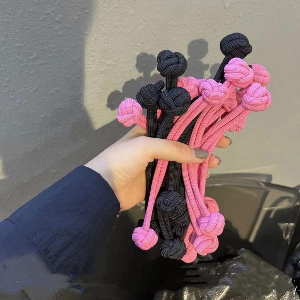 Rubber Chinese Knot Hair Rope Solid Color Korean Rubber Band Sweet Elastic Hair Ring  Hanfu
