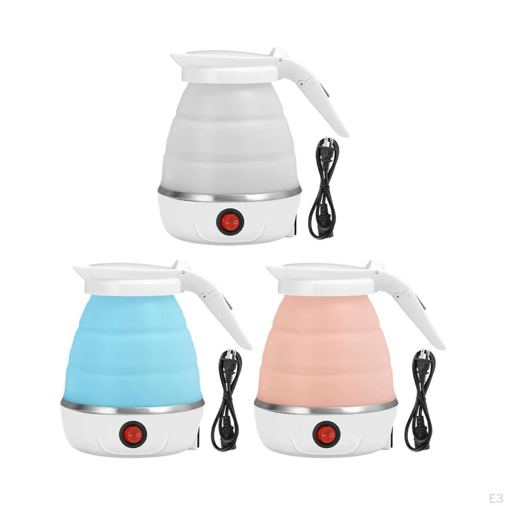 Foldable Electric Kettle Compact Water Boiling for Travel Hotels Offices White