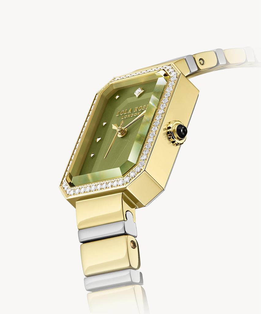 Lollalojeu Ms. Lola Green Onyx Zirconia Wife Gift Watch Set