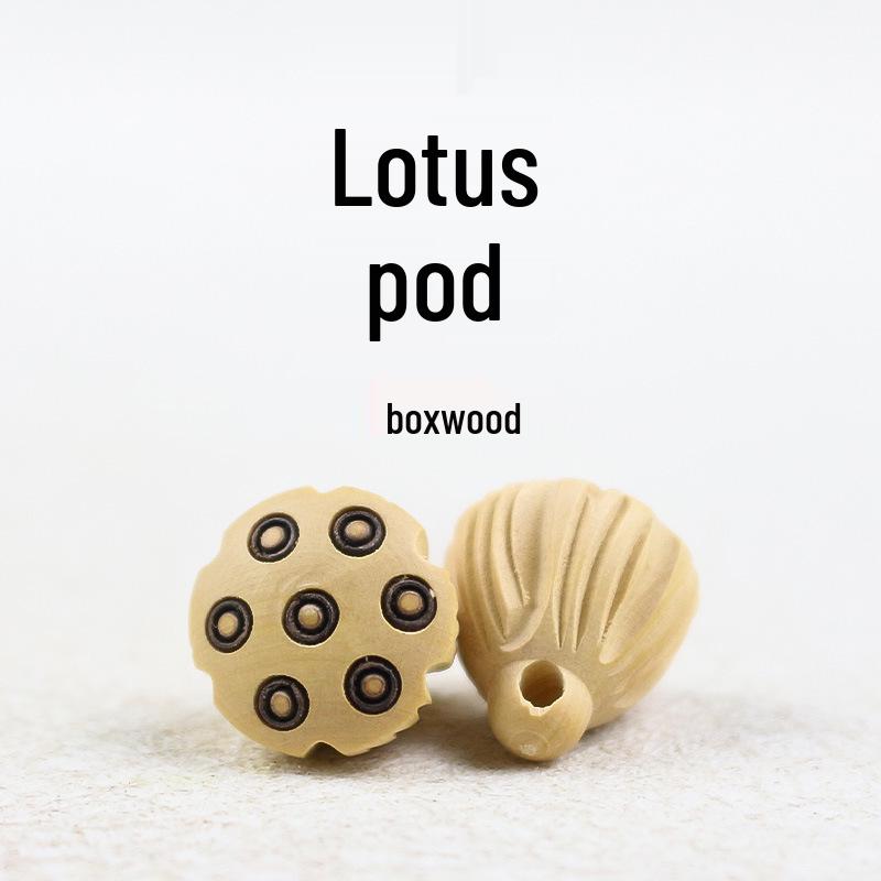 

Lotus Pod Charm Boxwood Pendant Bracelet & Phone Chain - Buddhist Beads Wooden Accessory Gift