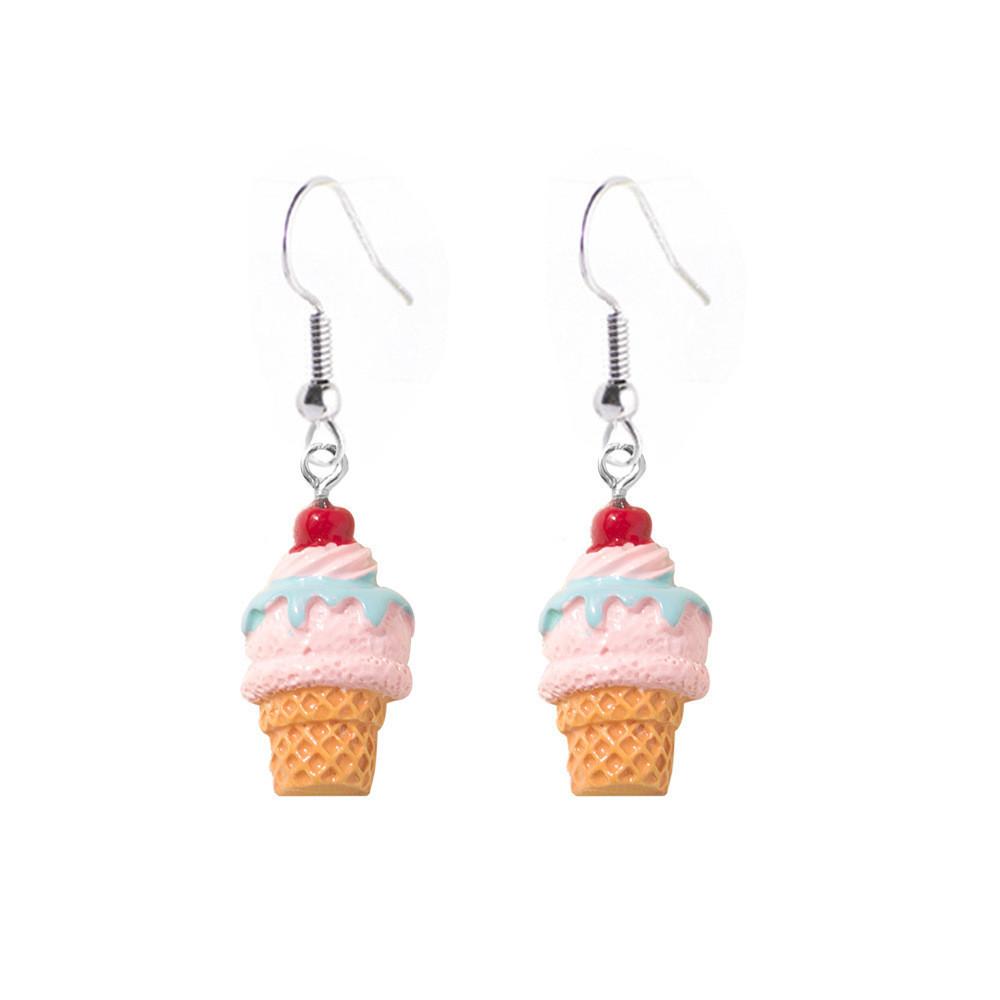 

Trendy Womens Alloy Earrings Cute Mini Ice Cream Design For Summer