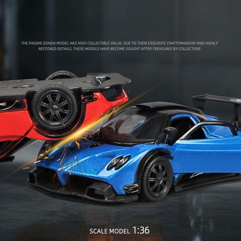Diecast 1:36 Pagani Zinda R Sports Car Model Simulation Alloy Pull Back Toy Car Model Toy Vehicle Children Boy Birthday Gift