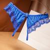 Panties Crotch Opening Low Waist Nylon Hollow Lace See-through Thong for Valentine's Day