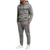 Men's Trendy Casual 2-Piece Hoodie and Straight Leg Sweatpants Set, Fun Text Print, Color, Elastic Waist