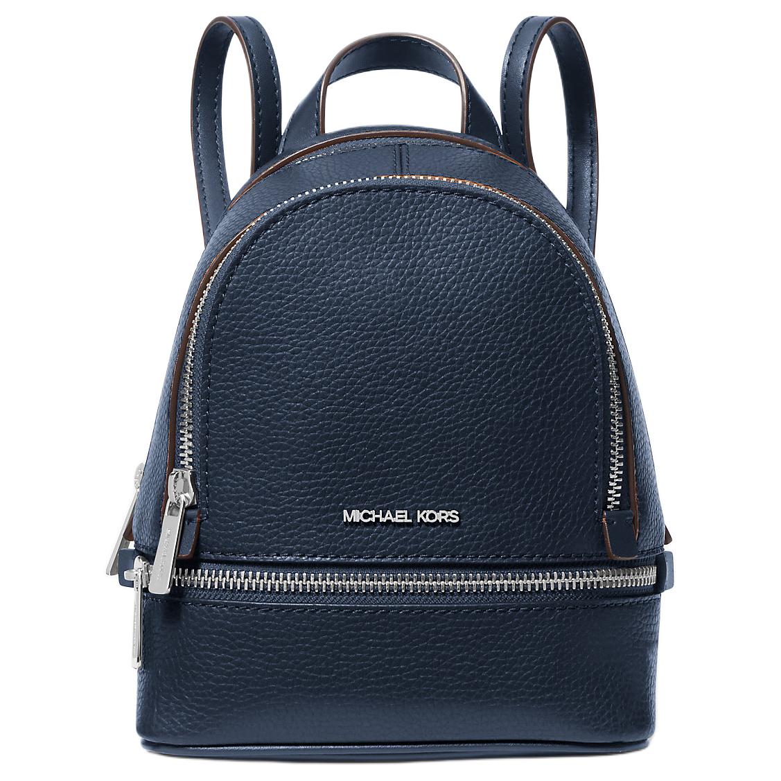 

Michael Kors Rhea Design Zipper Closure Leather Mini Backpack Women Backpacks Blue 35T5SRAB0L Basic Set (Bag+Dust Bag)