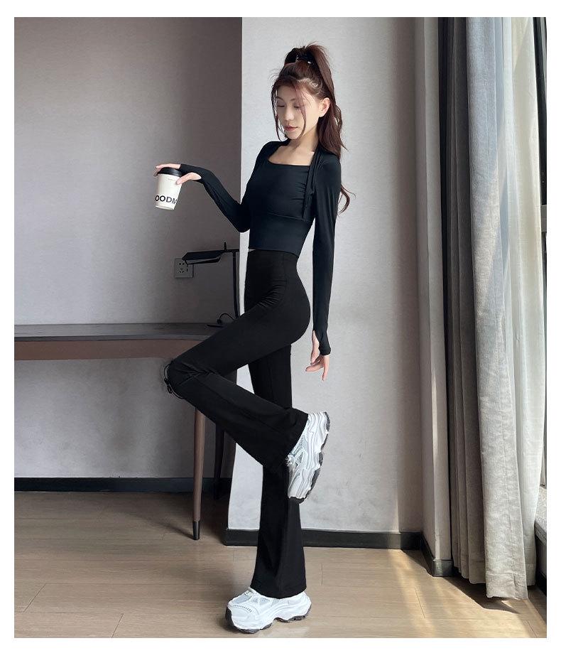 2024 Women's High-End Yoga Set: Quick-Dry Sports Top & Micro Flare Pants