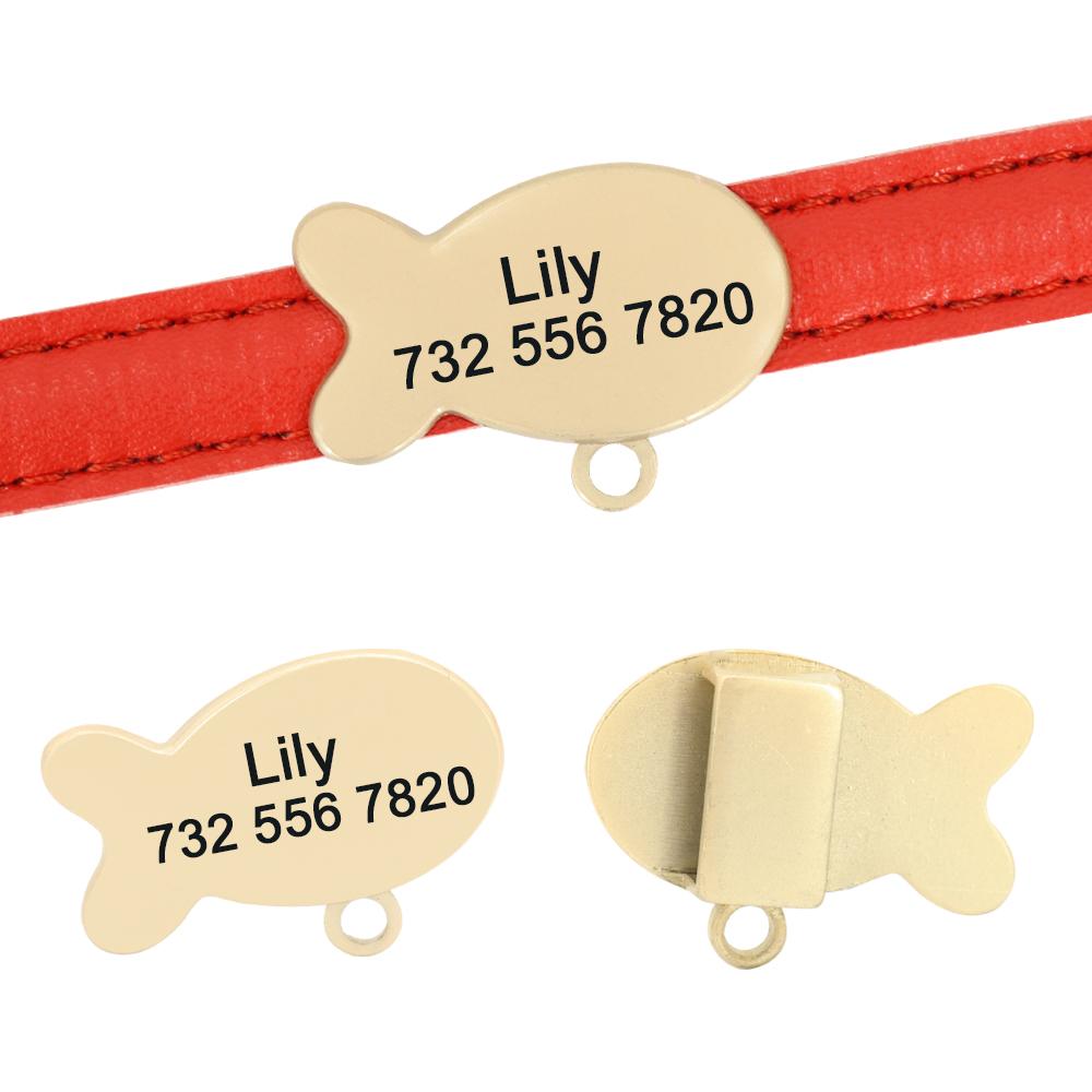 Anti-Verlust Hunde Katzen ID-Marke für Halsband Gravierte Haustier-ID-Tags Personalisierte Namensschilder Fisch-/Knochen-/Würfelform Chihuahua Kostenlose Klingel Geschenk