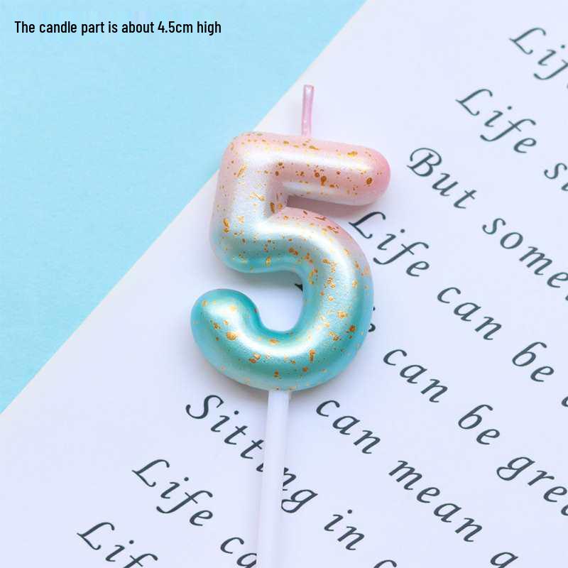 Large Rainbow Laser Number Balloons and Candles for Birthday Cakes and Party Decorations