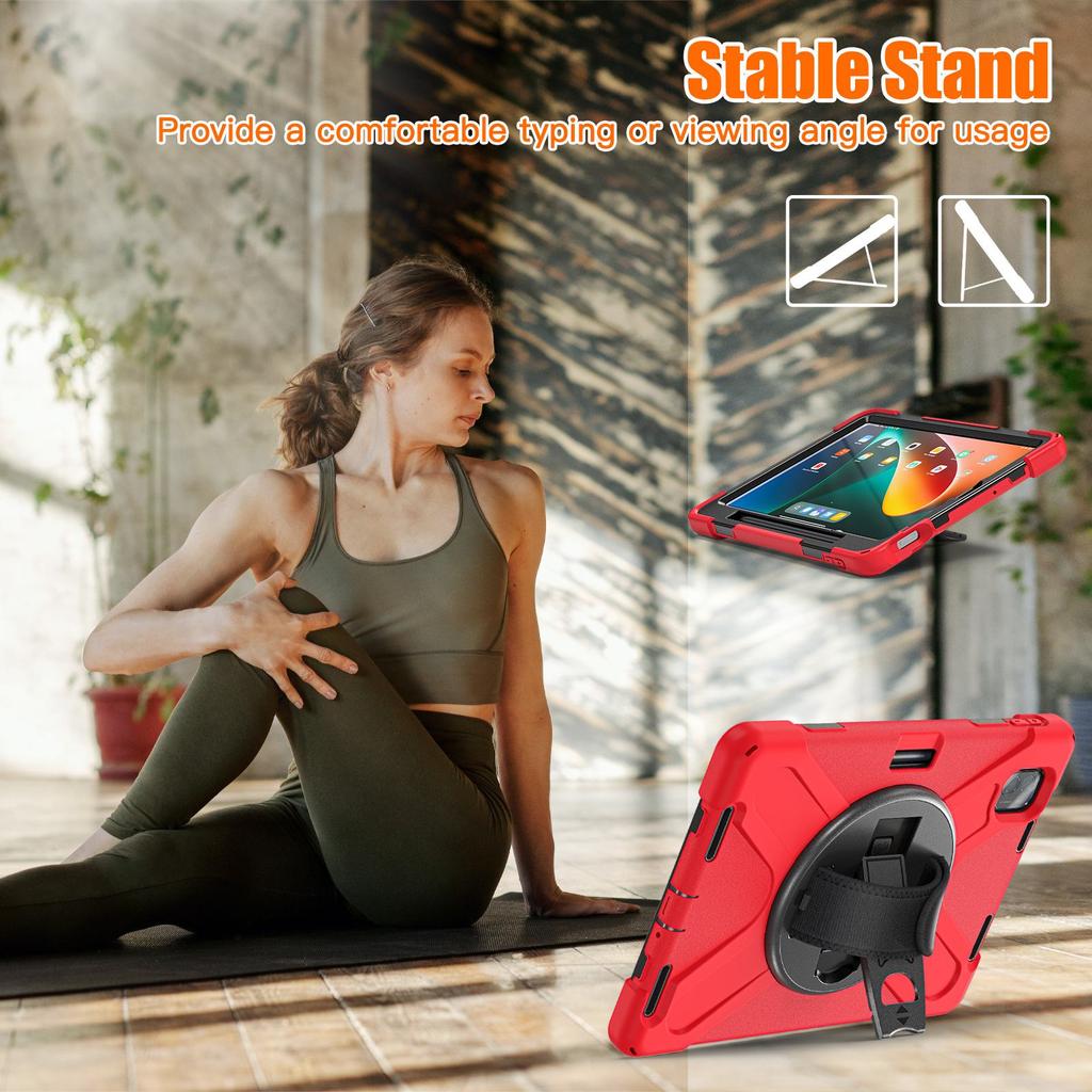 11-inch Silicone Full-Cover Anti-Fall Rotating Bracket for Xiaomi Mi Pad 5 Tablet Protective Case