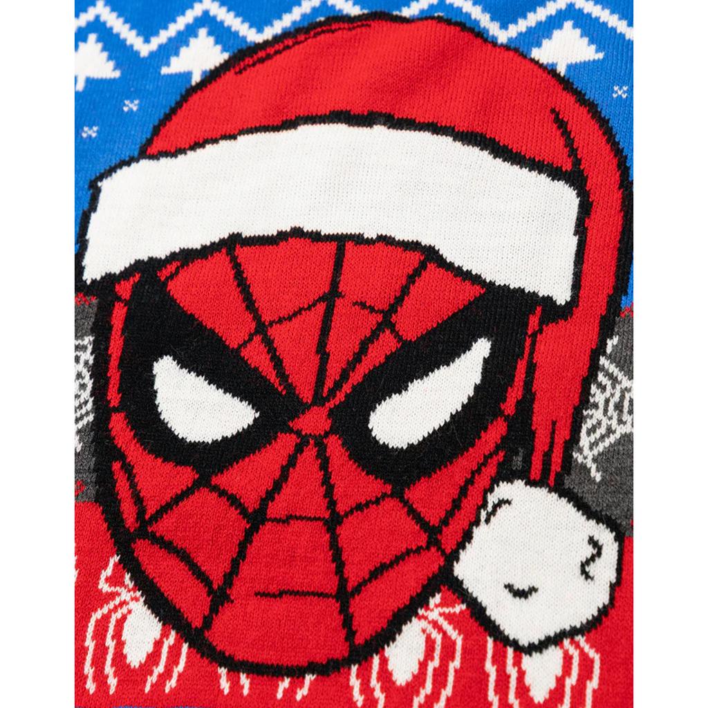 Spider-Man Boys Face Christmas Jumper