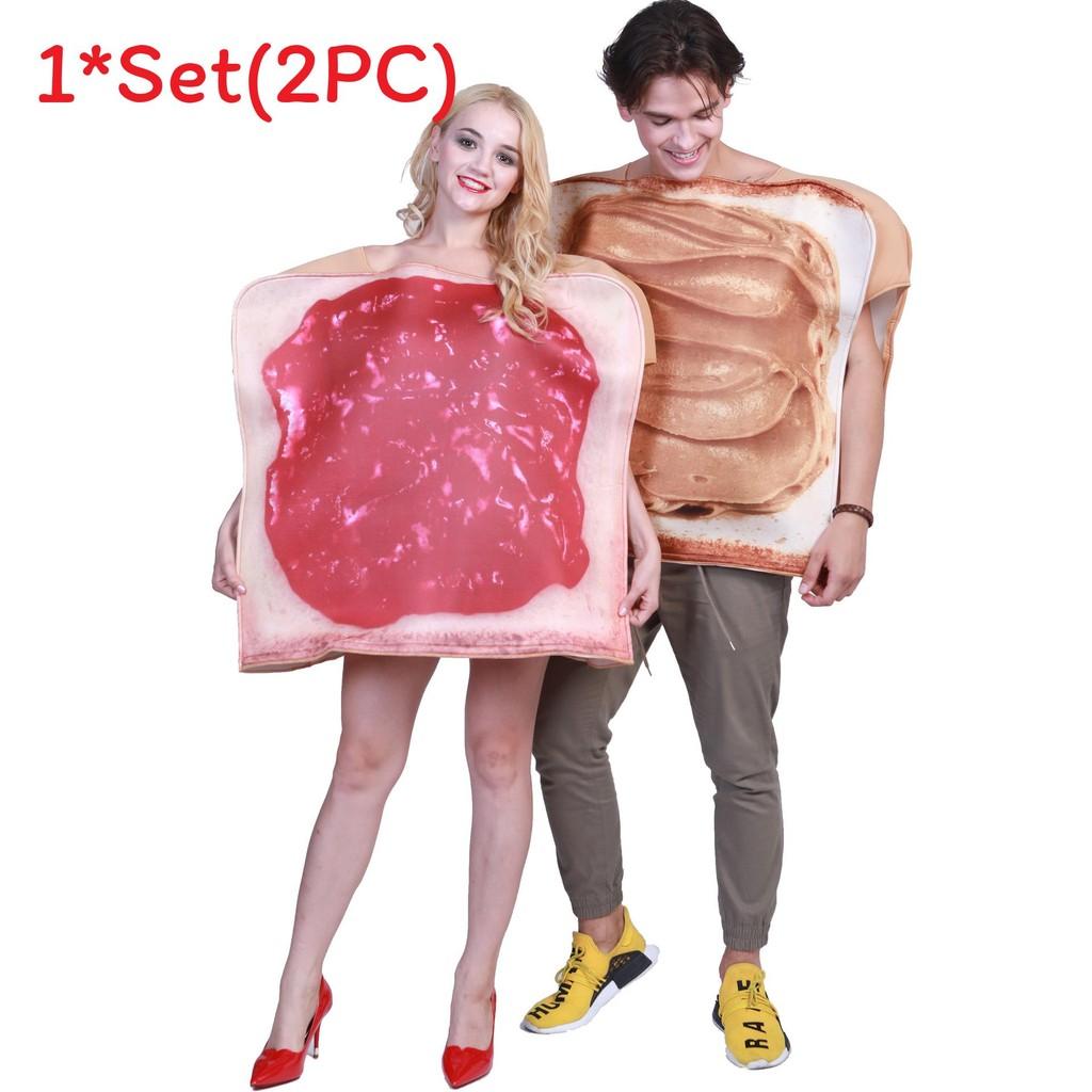 Halloween Couples Food Costume Set With Composite Fabric For Stage Performance