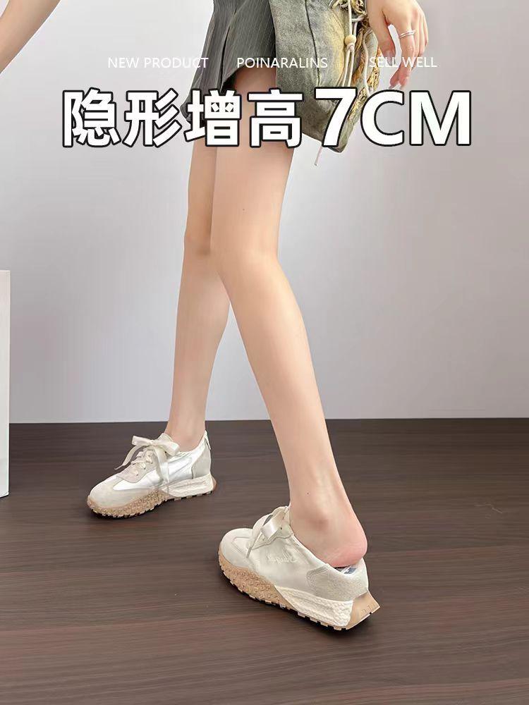 Spot~ Small Thick-soled Inner Height-increasing German Training Shoes for Women's Autumn 2025 New Silk-faced Ballet Forrest Gump Shoes