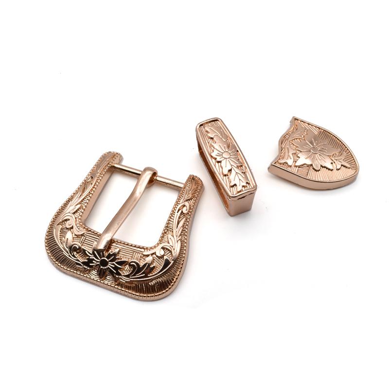 Wholesale Custom Cowboy Belt Buckle 3 Pieces Metal Western Cowboy Belt Buckle