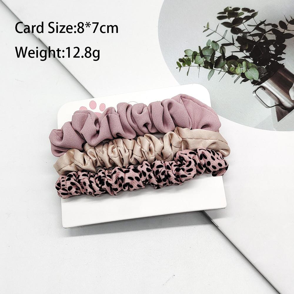 MIO New Style Leopard Pattern Hair Scrunchies Set Shining Matte Fabric Hair Accessories Hair Bands