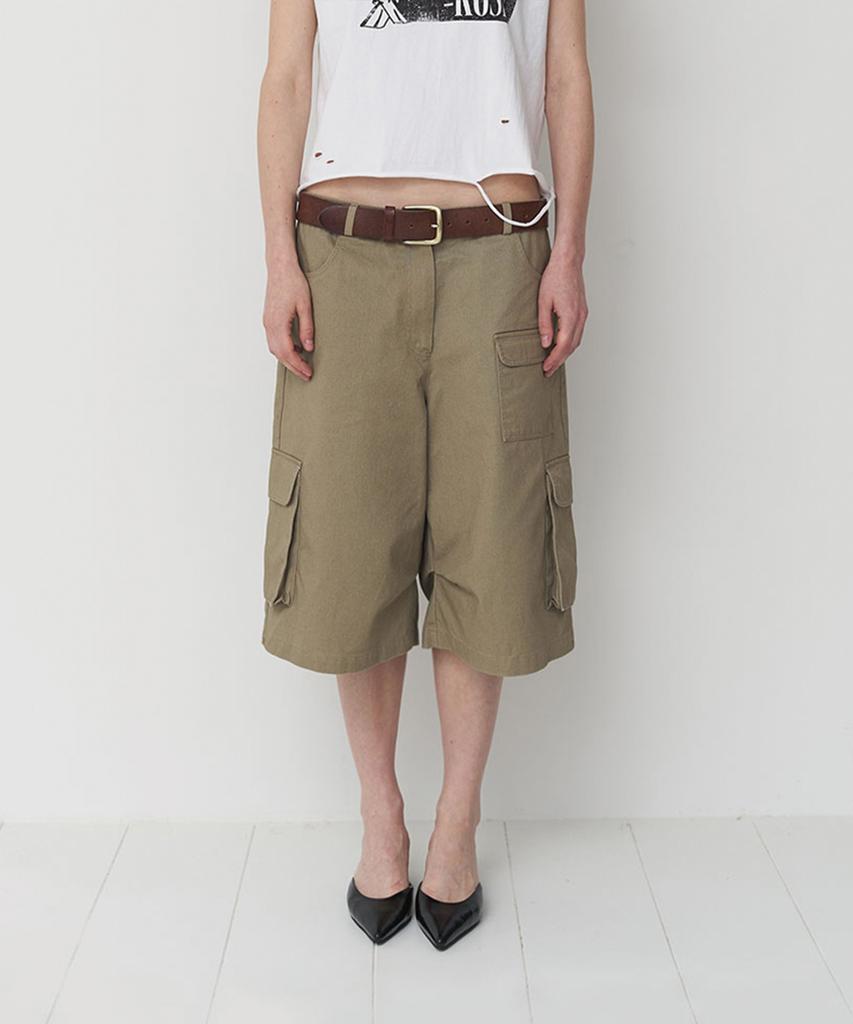 Peulipeopeulipeo Cargo Bermuda Pants (Beige)