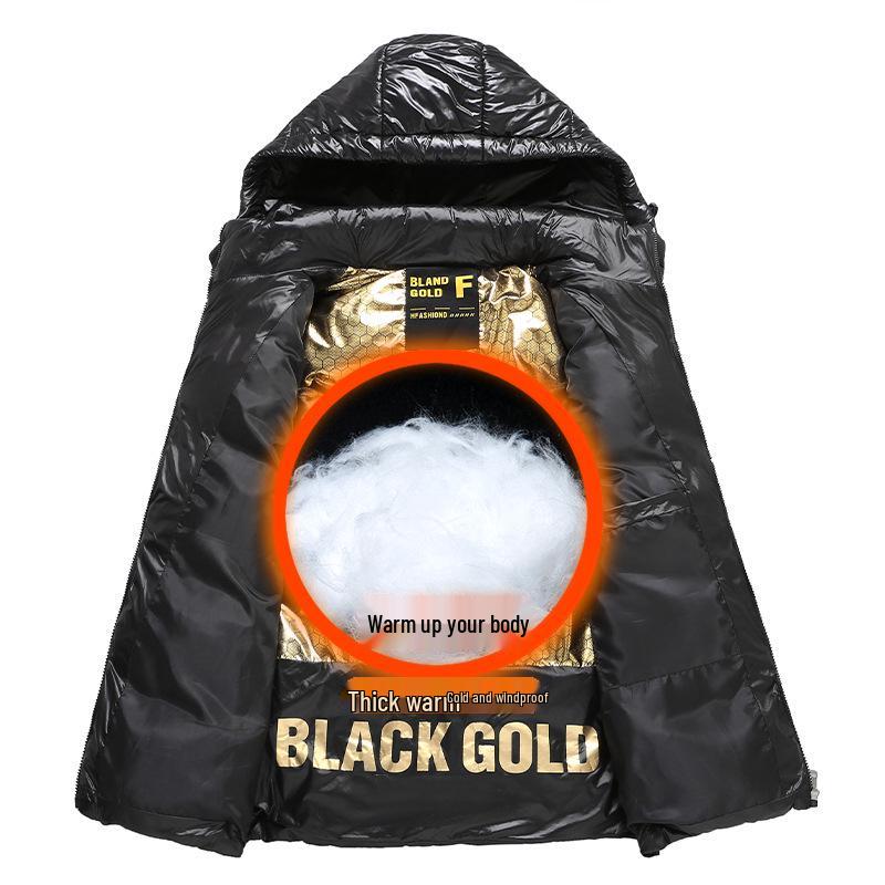 Svart & Guld DunbomullsVäst för Män & Par - Utomhus, Tjock, Varm & Trendig Väst