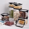 Transparent Square Kitchen Storage Jar for Snacks, Dried Fruit, Grains, Spices, and Tea