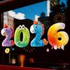 Colorful New Year Window Stickers Large Size Waterproof 2026 Horse Year Stickers 5D Transparent Window Glass Decor