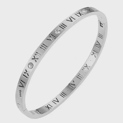 Bracciale di fascia alta Roman Jingle in acciaio al titanio per ragazze - Incastonato con diamanti, non sbiadisce
