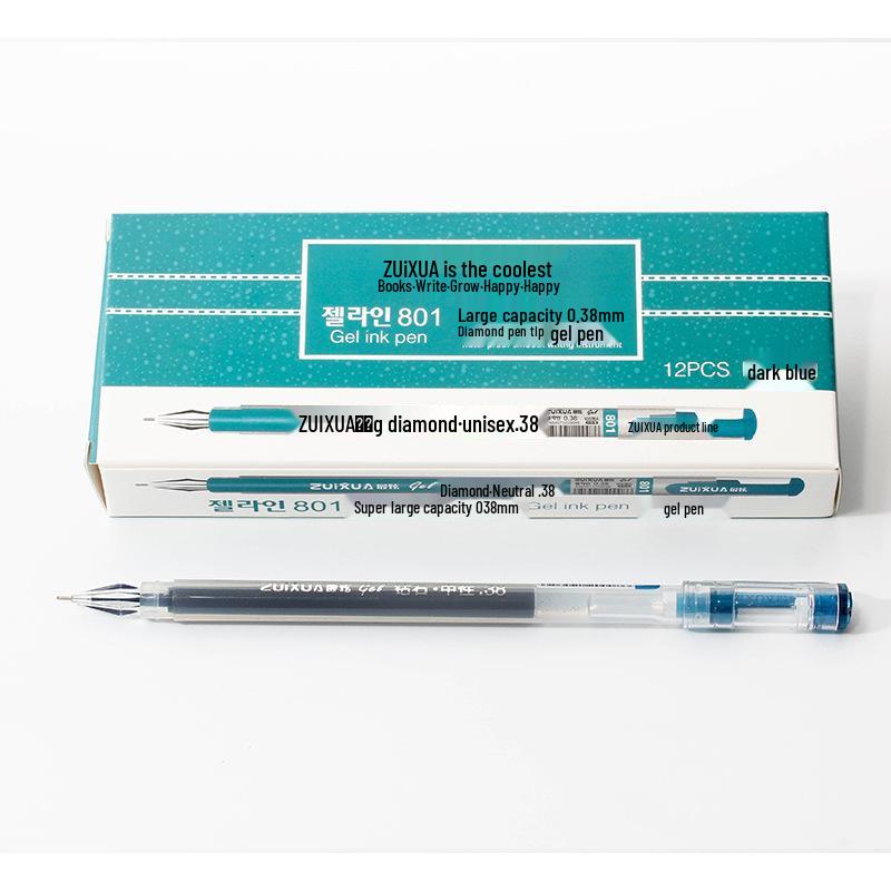 

Бриллиантовая шариковая ручка, перьевая ручка большой вместимости, 0,38 мм черные чернила для офисного или студенческого использования 0.38mm темно-синий