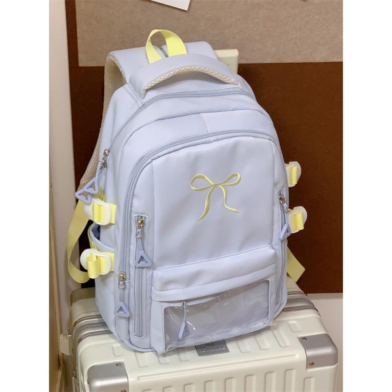 Wind High Value Versatile Girl Small Schoolbag Large Capacity Small Junior High School Student Embroidered Bow Backpack