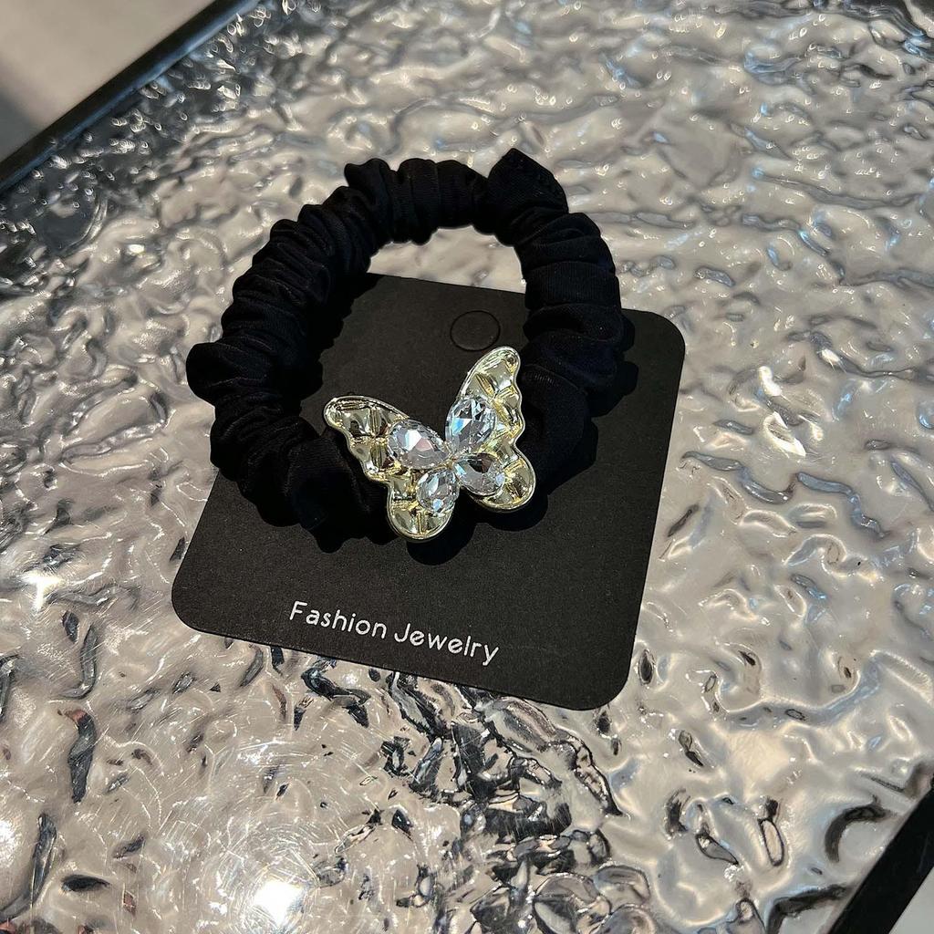 Diamond Butterfly Hair Ring - Luxurious Ponytail Bun Accessory