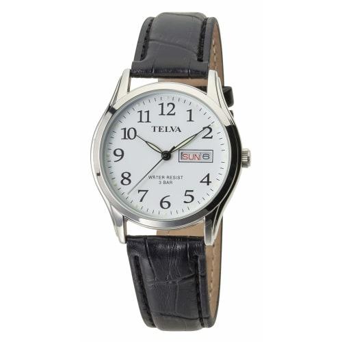 

Klefer Men s Analogue Waterproof Watch with Date Display, Day of the Week Display, Leather Strap, TE-AM176-WTS, Black
