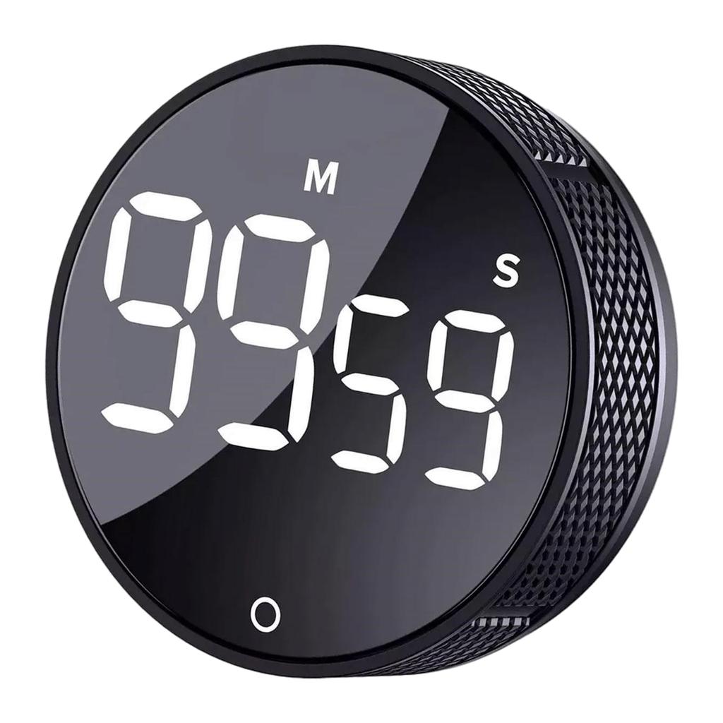 Countdown Rotary Timer with LED Display Digital Countdown Countup Timer Magnetic Digital Timer for Baking Grilling Studying
