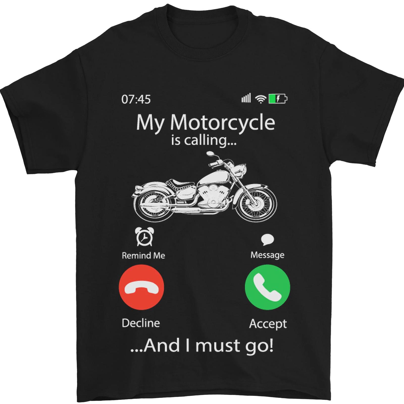 My Motorcycle Is Calling Biker Motorbike Mens T-Shirt 100% Cotton M