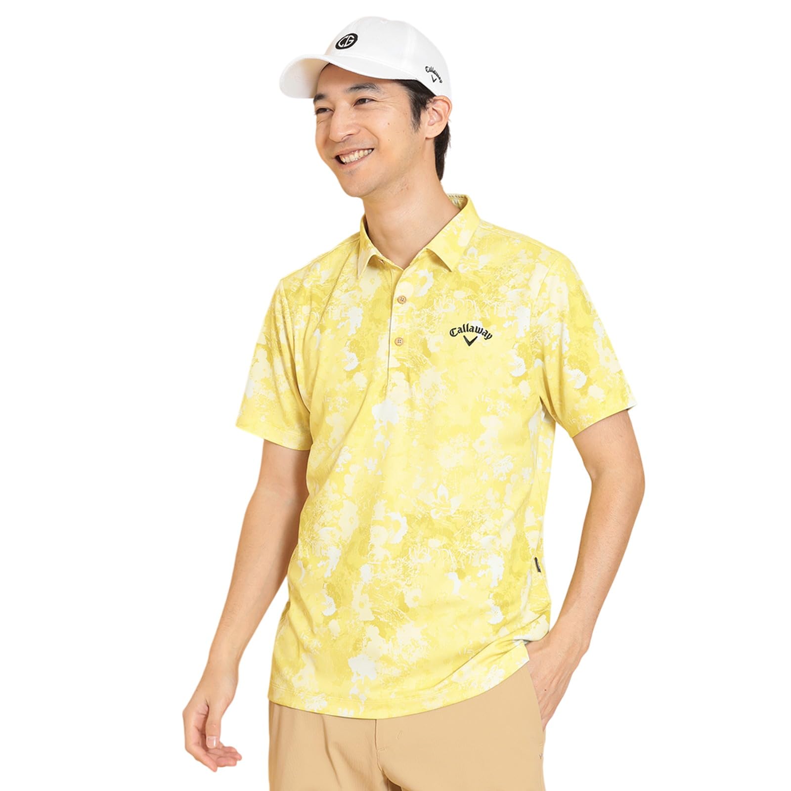 

Short Sleeve Polo Shirt Quick Cool Golf C25134125 3L [Callaway] Men s (Sweat Absorbent, Drying, Lining) / / 1060_Yellow