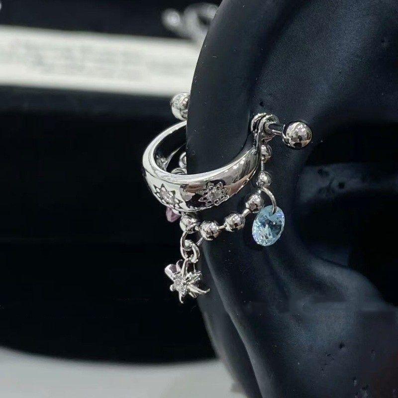 Clou d'oreille en forme de croix Zircon brillant Boucle d'oreille à clou tendance Pour femmes Accessoires de Piercing Corporel