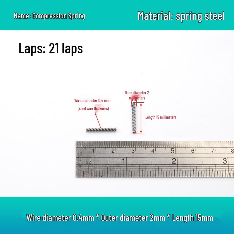 Small Mechanical Compression Spring: 0.4mm Wire, 2-8mm Outer Diameter