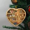 Christmas Decorations Creative Library Bookshelf Heart Ornament Lovers Heart Ornament Cute Navidad 2D Bookworm Decorations