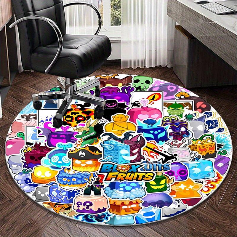 Blox Fruits Characters Round Carpet Chair Cushion Round Entryway Rug, Soft Round Rugs for Living Room, Bedroom, Circle Carpet Decor Gifts