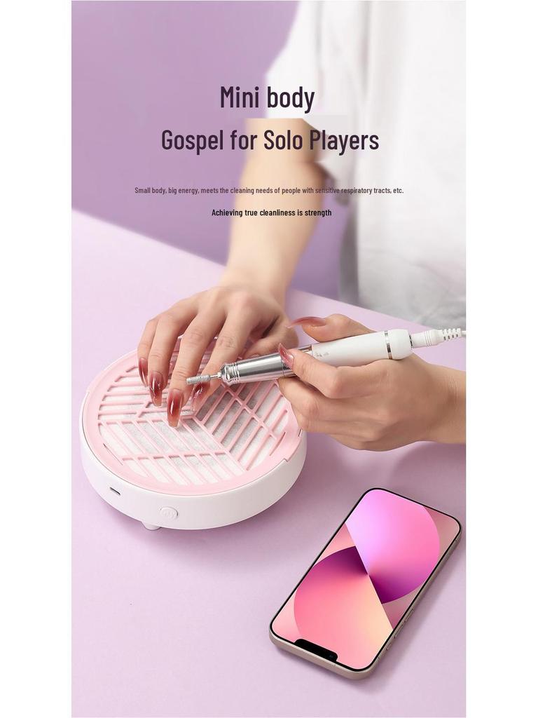Compact Japanese Style Low-Noise Portable Nail Dust Collector