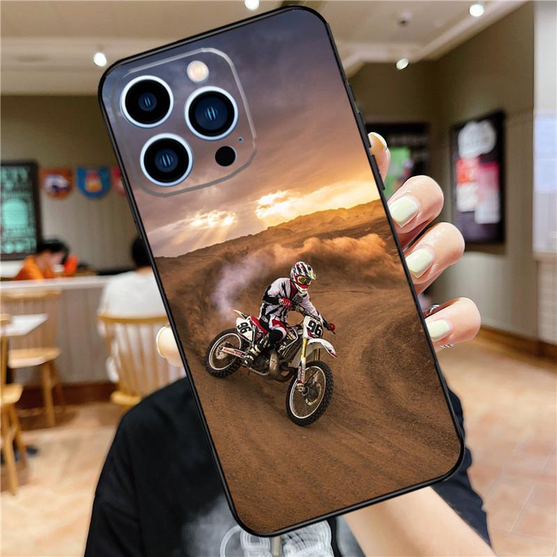 Moto Cross Motorrad Sport Hülle Für iPhone 17 16 15 13 12 11 14 Pro Max Mini Plus 16e 17 Air Bumper Hülle Zubehör