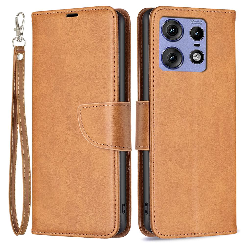 

Чехол-книжка для Motorola Edge 50 Pro 5G с подставкой, окошком и ремешком на запястье, кожаный чехол для телефона Yellow