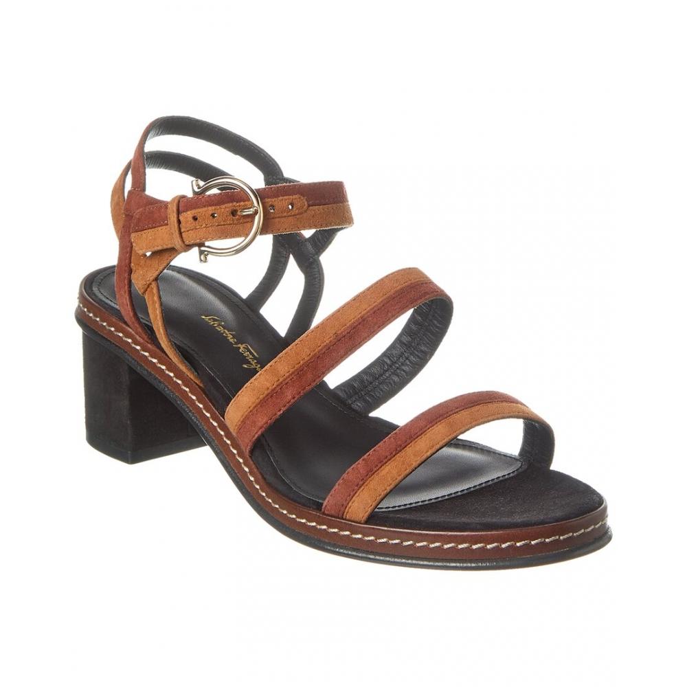 

Замшевые сандалии Salvatore Ferragamo Ferragamo Gancini черный