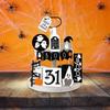 Ghost Tiered Tray Decor Wooden Cute Spooky Desktop Decoration for Festival Kitchen Black and White