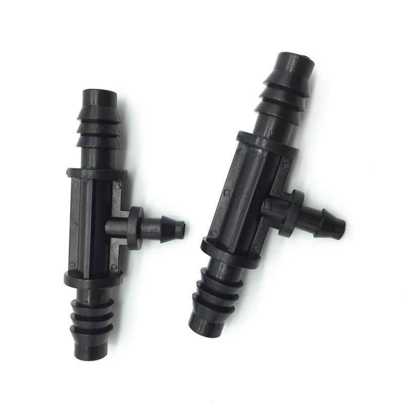 10 st hullingförsedda slanganslutningskopplingar 8/11 mm till 4/7 mm Trädgårdsvatten T-kopplingar Bevattning Vattningsrörskopplingar Beslag