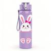 1PC Simple Line Bunny Minimal Easter Art 750ml Color Plastic Sports Water Bottle Leakproof Flip Straw Lid Suitable for Sports Office Home Use