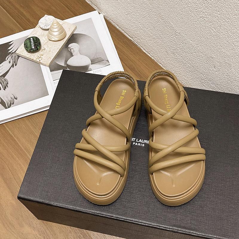 

Наступить в дерьмо сандалии на мягкой подошве женские новые летние носить тонкие ремешки обувь пляжная обувь толстая 40 хаки