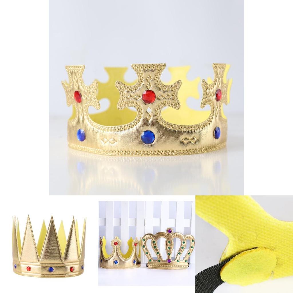 Stilvolle goldene Krone für Kinder, perfekt für Halloween- und Geburtstagsfeiern