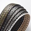 Unique And Stylish Pu Leather Belt With Rivets And Eyelets For Men And Women